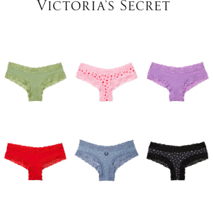 维多利亚的秘密pink蕾丝，边全棉半包臀低腰，小三角内裤