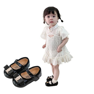 女童单皮鞋(单皮鞋)黑色，儿童软底皮鞋2023春秋校园，演出鞋宝宝公主鞋子