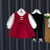 女童套装网红时髦公主裙儿童春秋款三件套小女孩0-4周岁生日礼服2