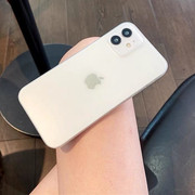 白色直边磨砂适用苹果12/13Pro手机壳iPhone11男女款Max镜头全包x