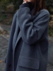 2023秋冬季双面零羊绒大衣女中长款高端韩版茧型毛呢外套小个