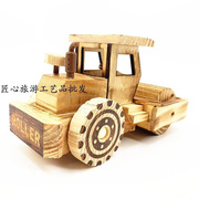 木质压路机模型 木制轧道压道车模 儿童玩具