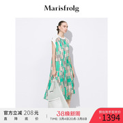 marisfrolg玛丝菲尔女装，夏季设计感小众花稿针织连衣裙女装