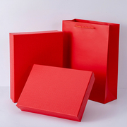 长方形纹路红色礼物盒，空盒衣服包装盒结婚伴手礼生日盒子定制