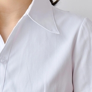春夏职业白衬衫女修身显瘦竖条纹，衬衣职场品质长短袖工作服特大码