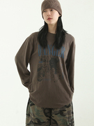 韩国23F/W DANGER printed cotton tee 字母印花棉质长袖T恤