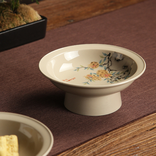 陶瓷茶点盘水果糕点碟日式家用客厅茶几高脚零食果盘托盘盆点心碗