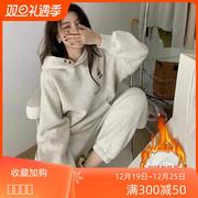 欧洲站2023秋冬欧货高级感休闲时尚运动套装炸街卫衣两件套女