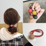 韩国糖果色圆珠球球发圈可爱清新头绳发绳少女，心气质皮套发饰头饰