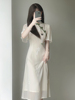 白色雪纺绣花旗袍2023夏季新中式年轻款少女连衣裙气质素雅高级感