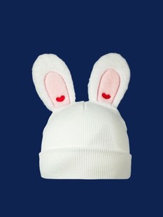 兔耳朵帽子女秋冬针织帽日系甜美可爱毛线帽ins韩版学生冷帽兔年