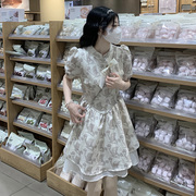 新中式法式连衣裙少女生夏装，2024初中高中学生，甜美蓬蓬短裙子
