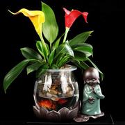 绿萝花盆玻璃瓶创意陶瓷水培植物禅意小容器插花花器桌面装饰摆件