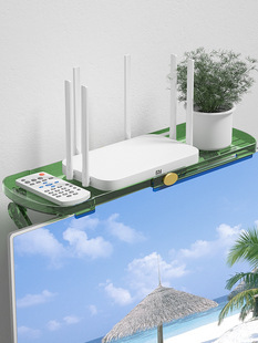 路由器墙架电脑电视放机顶盒置物架显示器顶部免打孔收纳托架支架