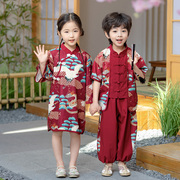 儿童汉服夏装2024男女童古装，表演服中国风，幼儿园唐装演出服装