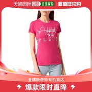香港直发PHILIPP PLEIN 女士粉色字母图案圆领短袖T恤 WTK1508 00
