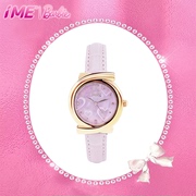 IME/芭比授权石英腕表圆形气质简约女手表公主时尚生日礼物