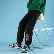 2021潮牌嘻哈休闲裤男宽松哈伦裤卡通，美式hiphop运动裤子九分