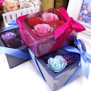 1盒香皂玫瑰花教师节送女老师手工礼物节日实用小带贺卡享新