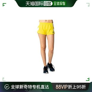 日本直邮ASICS 女士跑步短裤 田径跑步用亮黄/白色 XL 2092A0