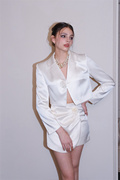 设计师品牌 Diana Vevina 2024春夏米杏色玫瑰花外套半裙套装