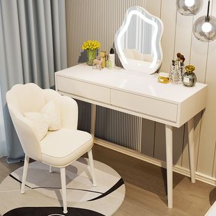 梳妆台现代简约卧室衣帽间，化妆桌书桌一体带镜子网，红小户型北欧风