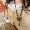 波西米亚民族风蝴蝶项链，女2023颈链新中式，复古长款毛衣链