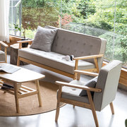 木质沙发简易北欧小户型迷你出租房用网红款两人位双人椅简约现代