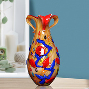 奢艺高档古法琉璃工艺品花瓶，摆件珐琅彩，干花花瓶轻奢客厅新中