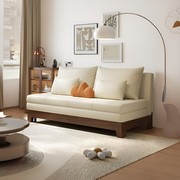 实木沙发床可折叠多功能小户型客厅现代简约科技布单双人两用
