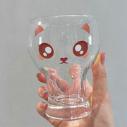 网红透明玻璃杯女可爱甜品，小熊水杯牛奶杯，果汁杯咖啡杯子加厚酒杯