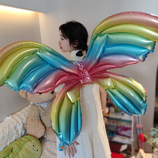维密天使蝴蝶翅膀气球，大号背饰充气儿童，拍照道具生日六一装饰