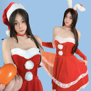 圣诞节衣服成人女服装兔女郎，cos圣诞老人舞台，演出服性感套装可爱