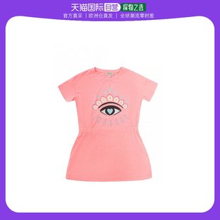 欧洲直邮kenzo女童，粉色眼睛印花短袖，连衣裙kq30008-34