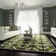 时尚简约现代轻奢欧美绿色客厅茶几地毯意式卧室书房衣帽间床边毯