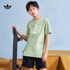舒适纯棉运动上衣圆领短袖T恤男大童夏季adidas阿迪达斯三叶草