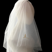 定制刺绣头纱双层短头纱拍照领证小头纱送闺蜜旅拍求婚结婚收藏
