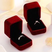 结婚戒指仿真一对仿真假钻戒婚礼道具，结婚对戒新娘戒指开口可调节