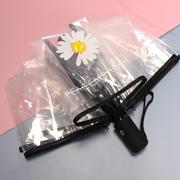 韩国透明雨伞女小清新森系情侣学生创意男加厚晴雨伞网红超大折叠