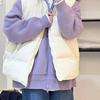 一件代发韩系棉服马甲保暖棉衣马夹面包服叠穿紫色针织三件套