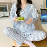 月子服春夏季薄款100%纯棉产后喂奶哺乳孕妇睡衣秋天怀孕期6月份7