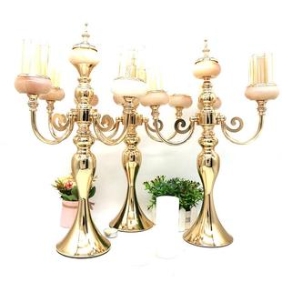 欧式复古装饰烛台 金属浪漫餐桌烛台摆件 创意金色婚庆蜡烛台定制