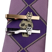 JOJO吉良吉影领带夹男士个性潮流复古铜时尚银猫猫骷髅头礼盒装