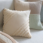 弋采原创现代简约自然风沙发，卧室全棉流苏，靠垫抱枕腰枕方枕靠包套