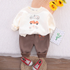 婴儿衣服春季男孩韩版洋气套装一1岁半5六7八9个月男宝宝分体春装