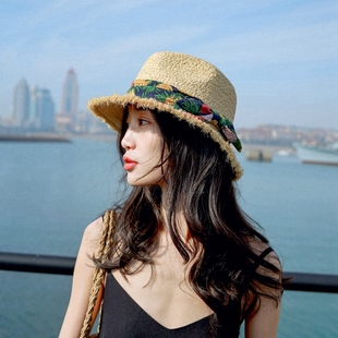 韩版潮波西米亚风女式春夏天百搭礼帽可爱草帽夏天女遮阳沙滩度假