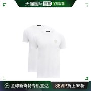 自营｜潮奢Versace范思哲男T恤夏季短袖白色印花徽标圆领2件套