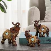 B泰国树脂工艺品大象家居用品三只象创意s装饰品大象摆件