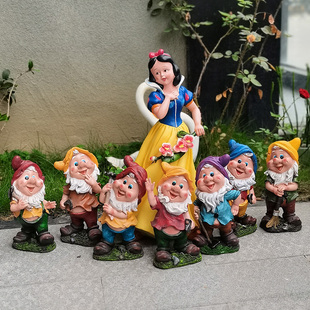 花园庭院摆件创意卡通人物雕塑，七个小矮人，园艺景观露台院子装饰品
