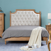 出口美式床简约现代橡木，实木床法式床，乡村复古床北欧做旧轻奢床
